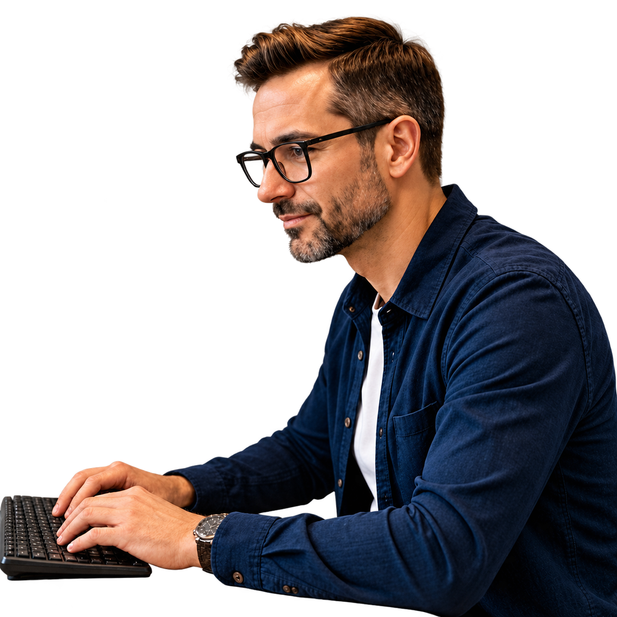 Nicolas conçoit une application sur mesure dans son espace de travail